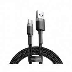 Cablu de Date USB Type-C, 2A, 3m - Baseus Cafule (CATKLF-UG1) - Gray Black