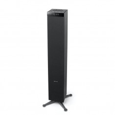 Sistem audio tower MUSE M-1280 BT, 2.1, 80W, LED, Bluetooth, USB-in, AUX-in Jack + RCA, Card Reader, Suport smartphone tableta, Telecomanda, Lemn, Neg foto