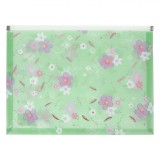Mapă Arhivare Zip, Model Flori Glitter, Culoare Verde Mentă, 33x3x24 cm, Oem