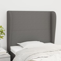 vidaXL Tăblie de pat cu aripioare gri &icirc;nchis 83x23x118/128 cm textil 3117651