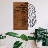 Decoratiune de perete, Kartal, lemn/metal, 47 x 58 cm, negru/maro, Enzo