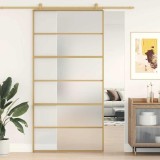 Cumpara ieftin Ușă glisantă, auriu, 102,5x205 cm, sticlă ESG mată și aluminiu