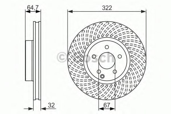 Disc frana MERCEDES C-CLASS T-Model (S204) (2007 - 2014) BOSCH 0 986 479 652