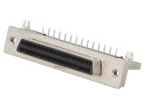 Conector SCSI TE Connectivity AMPLIMITE 50 pini ecranat unghi 90&deg; cu fixare clichet și șuruburi