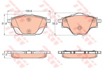 Set placute frana,frana disc CITROEN C4 Picasso II (2013 - 2016) TRW GDB2034 foto