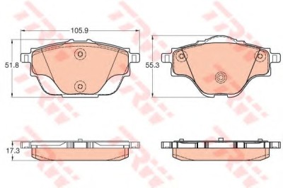 Set placute frana,frana disc PEUGEOT 308 II (2013 - 2016) TRW GDB2034 foto