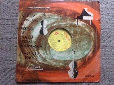 al II-lea concurs si festival de muzica usoara romaneasca mamaia 1964 disc vinyl foto