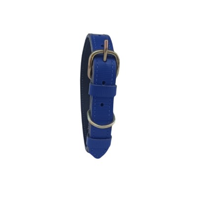 Zgarda albastru inchis din piele naturala, 60 x 2.5 cm, pentru caini foto