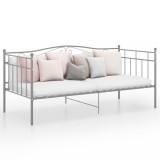 vidaXL Cadru pat canapea, gri, 90x200 cm, metal
