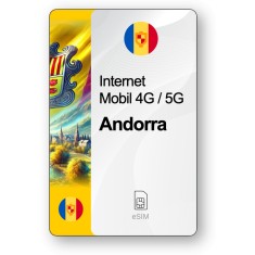 eSIM Internet Andorra, valabil 7 zile, trafic 1 GB, Premium