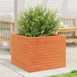 Cumpara ieftin Jardinieră de grădină, maro ceruit, 60x60x46 cm, lemn masiv pin