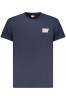 Tommy Jeans Tricou barbati, cu mini imprimeu, Slim Fit, Bleumarin inchis, S, 2XL, L, M, XL