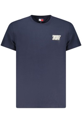 Tommy Jeans Tricou barbati, cu mini imprimeu, Slim Fit, Bleumarin inchis, S foto