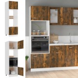 vidaXL Dulap cuptor microunde &ldquo;Lyon&rdquo; stejar afumat 60x57x207cm