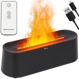 SMARTECH Umidificator de aer cu ultrasunete, Difuzor aromaterapie 250ML, Temporizator, Cu iluminat LED, Efect flacara, pentru casa si birou