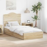 Cumpara ieftin Pat cu storage Stejar Sonoma 90 x 200 cm Lemn prelucrat