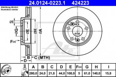 Disc frana RENAULT MEGANE II (BM0/1, CM0/1) (2002 - 2011) ATE 24.0124-0223.1 foto