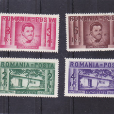 ROMANIA 1937 LP 118 CENTENARUL ION CREANGA SERIE MNH