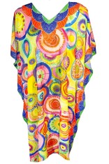 Rochie tip poncho MTL23 dama, portocaliu/galben one size