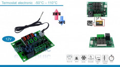 Termostat electronic doua afisaje 12V foto