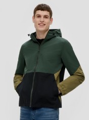 Q/S by s.Oliver Jacheta de vant barbati cu gluga, impermeabila, croiala Regular fit, Verde, L
