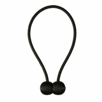 Magnet decorativ pentru perdele si draperii, tip snur, poliester, 44 cm, negru foto
