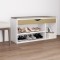 vidaXL Pantofar, pernă, alb/stejar sonoma, 104x30x49 cm lemn prelucrat 326755