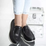 Pantofi cu platforma angela negru piele naturala, 40