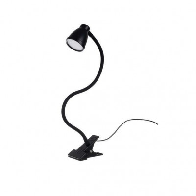 Lampa de birou cu clips, brat flexibil, 3 culori lumina, 10 niveluri, USB, negru, 45 cm, Izoxis foto