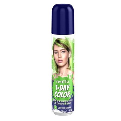 Spray colorant pentru par, fixativ, Venita, 1-Day Color, nr 03, Verde Intens foto