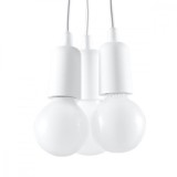 Lampă Suspendată Diego Alb Pvc 3 Becuri Neregulat Modernă De Interior