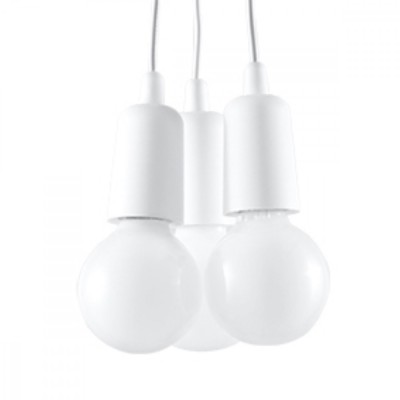 Lampă Suspendată Diego Alb Pvc 3 Becuri Neregulat Modernă De Interior foto