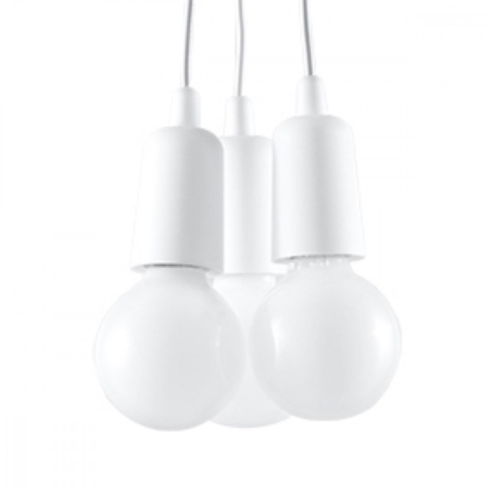 Lampă Suspendată Diego Alb Pvc 3 Becuri Neregulat Modernă De Interior