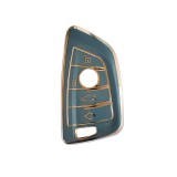 Carcasa protectie cheie auto pentru BMW X1, X3, X6, X5, Seria 5, Seria 6, Seria7, 4 Button Smart Key (Type2) culoare gri