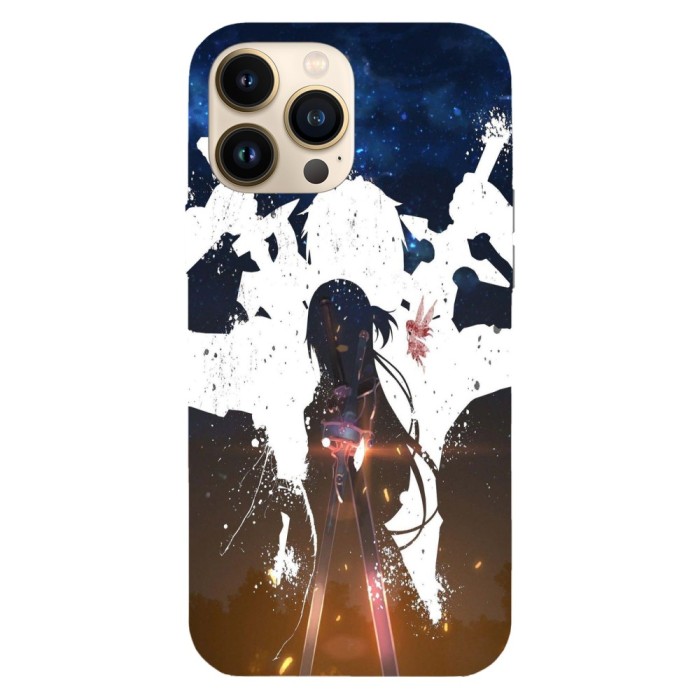 Husa compatibila cu Apple iPhone 14 Plus model Sword Art Online Kirito and Asuna Swords, Silicon, TPU, Viceversa