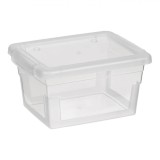 Cutie Depozitare Plastic, Capacitate 1.3L, Transparentă, Stivuibilă