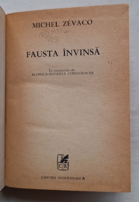 Michel Z&eacute;vaco &ndash; Fausta &icirc;nvinsă, Cartea Rom&acirc;nească (interbelic) &ndash; hardcover