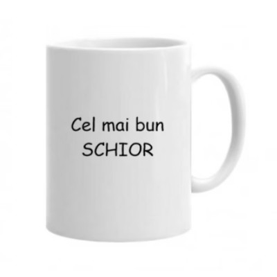 Cana alba personalizata, &amp;quot;Cel mai bun schior &amp;quot; 1, INOVATIX&amp;reg;. 330ml foto