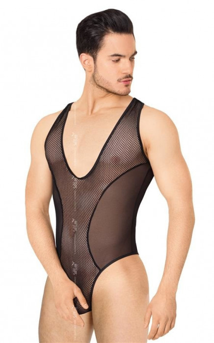 Body Barbati din Plasa Transparenta Negru M/L