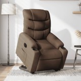 VidaXL Fotoliu electric rabatabil cu ridicare, maro, textil 3206667