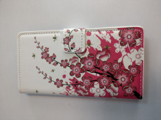 Husa protectie telefon Sony Xperia z5, flip, tip carte, carcasa model floral foto