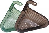 Set de 2 cosuri filtrante pentru chiuveta Aghoer, plastic, verde/negru, 25 x 20 x 27 cm