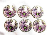 suport pahare decorat cu flori mov 41755