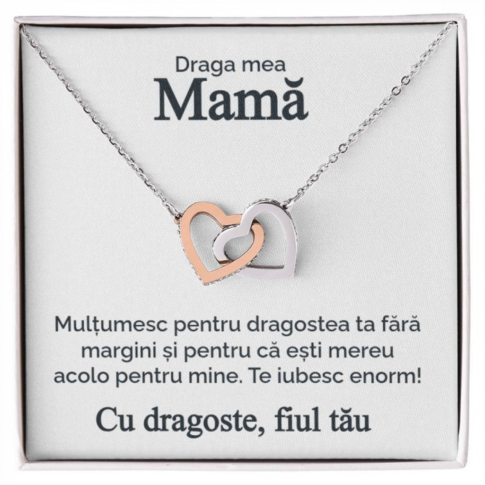 Colier Argint pentru Mama de la fiu cu mesaj emotionant