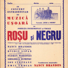 HST A465 Afiș Pitești concert formația Roșu și Negru România comunistă