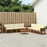Cumpara ieftin Set de canapele de exterior 9 buc. 8-Locuri Natural si Crem