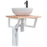 vidaXL Suporturi de rafturi pentru lavoar 2 buc., alb, oțel, trapez 4007279