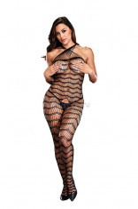 CRISS CROSS CROTCHLESS BODYSTOCKING BAC5002BLK - OS foto
