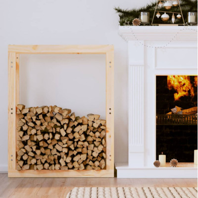 Rastel pentru lemne de foc, 80x25x100 cm, lemn masiv pin foto