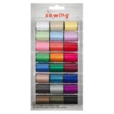 Set Ață de Cusut, Multicolor, 24 Bucăți, Lungime 20m